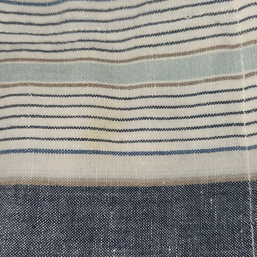 William Sonoma Linen Blue, White & Gray Striped Placemats Set of 6